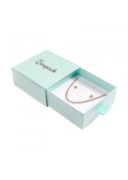 CAJA COLGANTE Y PENDIENTES 90x87x40 Mm. AGUAMARINA SG-3-AQ-AQ