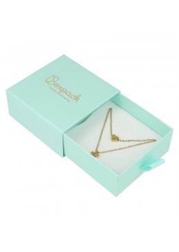 CAJA COLGANTE Y PENDIENTES 90x87x40 Mm. AGUAMARINA SG-3-AQ-AQ