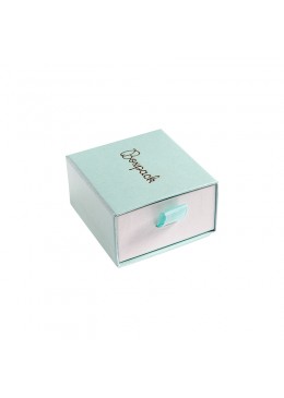 CAJA PARA PENDIENTES Y COLGANTE 73x70x40 Mm AGUAMARINA Y BLANCA SG-1-AB