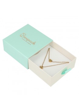 CAJA PARA PENDIENTES Y COLGANTE 90x87x40 Mm AGUAMARINA Y BLANCA SG-3-AQ-B