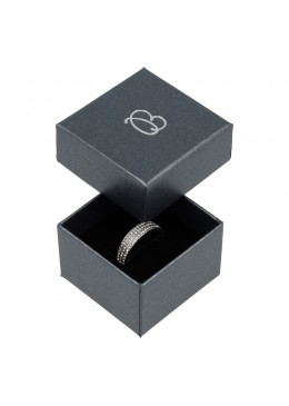 Caja de carton gris efecto perlado para anillo o pendientes Q-42