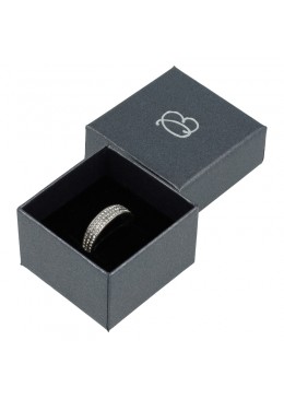 Caja de carton gris efecto perlado para anillo o pendientes Q-42