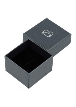 Caja de carton gris efecto perlado para anillo o pendientes Q-42