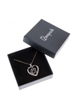 Caja de carton gris efecto perlado para colgante de joyeria bisuteria joyas Q-81