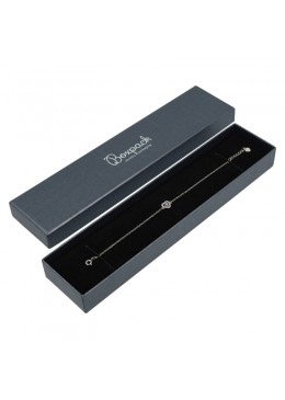 Caja de carton gris efecto perlado para pulsera de joyeria bisuteria y joyas 235x54x26 mm Q-51-G