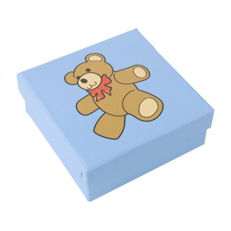 Caja de carton azul para pendientes y colgante de bebe infantil para joyas joyeria y bisuteria SP-61-AB 