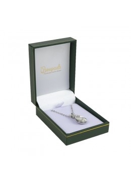 Estuche verde forrado de imitacion piel para colgante de joyeria bisuteria y joyas J-04-C-V