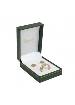 Estuche verde forrado de imitacion piel para juego de joyeria bisuteria y joyas J-04-J-V