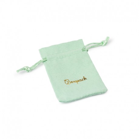 Bolsa de suede aguamarina con cierre de cordones para joyeria y bisuteria 65x95mm