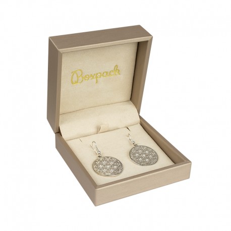 ESTUCHE COLOR CHAMPAGNE PARA PENDIENTES 90X90X44 Mm. MT-5-P