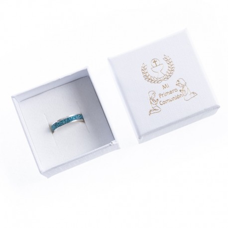 Caja de carton de comunion anillo pendientes joyeria bisuteria joyas CMP42