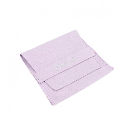 Bolsa microfibra lila cierre de solapa y cinturon 79x79 Mm. M-402