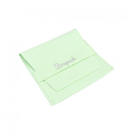 Bolsa microfibra menta cierre de solapa y cinturon 79x79 Mm. M-402