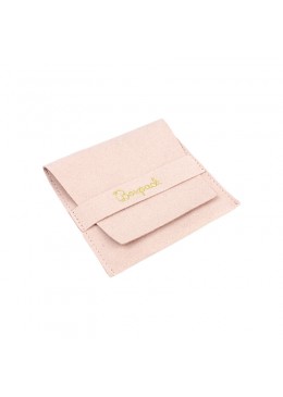 Bolsa microfibra rosa empolvado cierre de solapa y cinturón 79x79 Mm. M-402