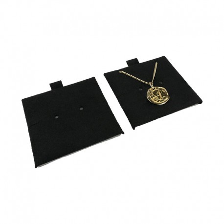 Taco negro para pendientes, colgante o pulsera de joyería, bisutería 62x62 mm T-M1