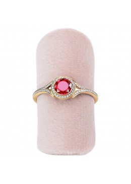 Expositor forrado en velvet rosa para anillo o sortija de joyeria bisuteria y joyas
