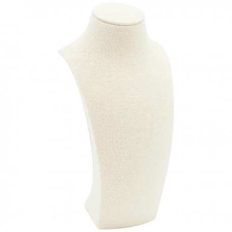 Peto forrado en lino beige para colgante o collar de joyeria bisuteria y joyas