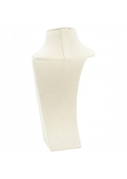 Peto forrado en lino beige para colgante o collar de joyeria bisuteria y joyas