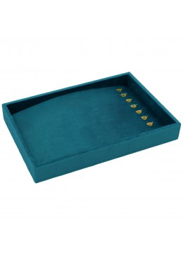 Bandeja forrada en velvet azul para pulseras o collares de joyeria bisuteria y joyas