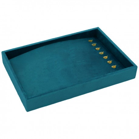 Bandeja forrada en velvet azul para pulseras o collares de joyeria bisuteria y joyas