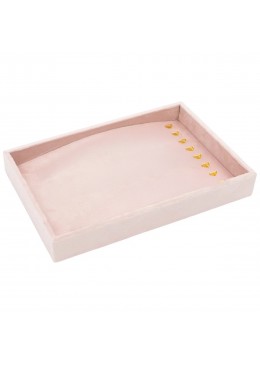 Bandeja forrada en velvet rosa para pulseras o collares de joyeria bisuteria y joyas