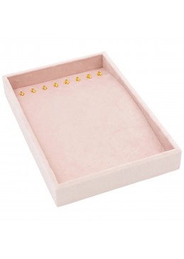 Bandeja forrada en velvet rosa para pulseras o collares de joyeria bisuteria y joyas