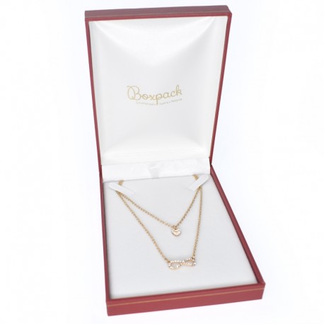 Estuche forrado de imitacion piel para collar gargantilla de joyeria bisuteria y joyas J-15-C