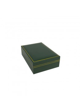 Estuche forrado de imitación piel para medalla con cordón color verde para joyería bisutería y joyas