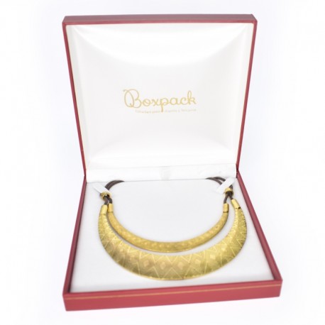 Estuche forrado de imitacion piel para collar gargantilla de joyeria bisuteria y joyas J-02-C