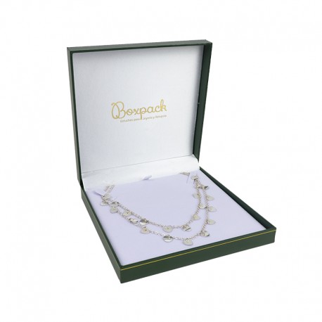 Estuche forrado de imitacion piel para collar gargantilla de joyeria bisuteria y joyas J-02-C