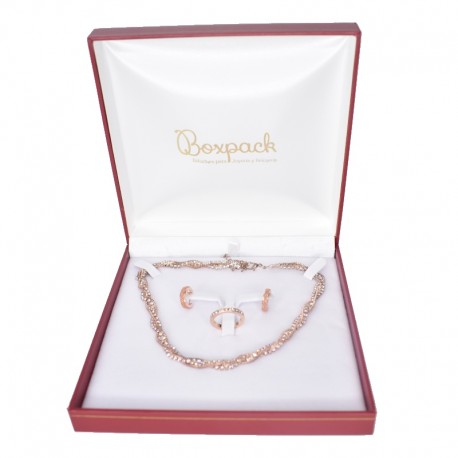 Estuche forrado de imitacion piel para aderezo de joyeria bisuteria y joyas J-02-A