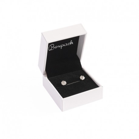 Estuche para pendientes blanco interior negro 46x52x30mm FR-1-P