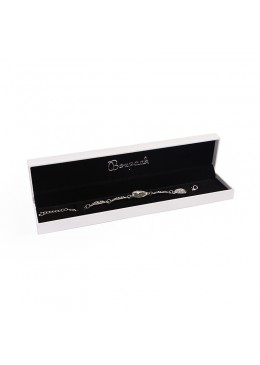 Estuche para pulsera blanco interior negro 219x55x22mm FR-5-PE