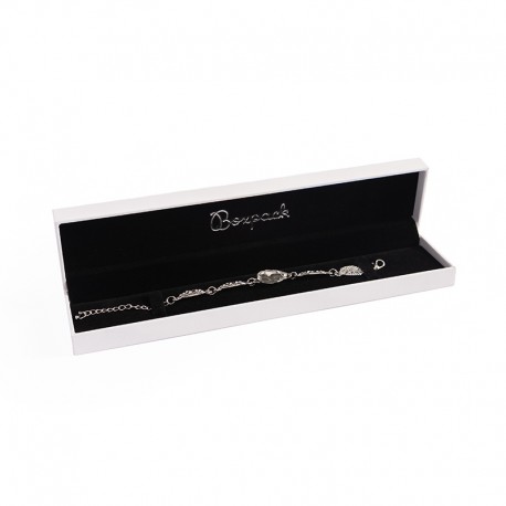 Estuche para pulsera blanco interior negro 219x55x22mm FR-5-PE