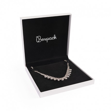 Estuche para collar blanco interior negro 160x160x35mm FR-7-C