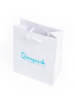 Bolsa blanca asa blanca de papel mate para joyeria bisuteria y relojeria B-M