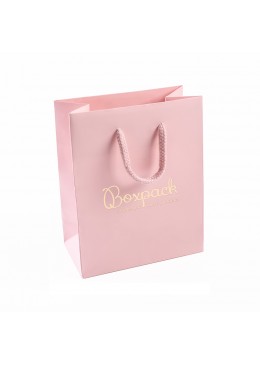 Bolsa de papel mate rosa cuarzo para joyeria bisuteria y relojeria B-M