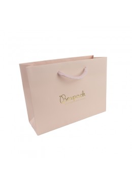 Bolsa rosa cuarzo de papel mate para joyeria bisuteria y relojeria B-MA