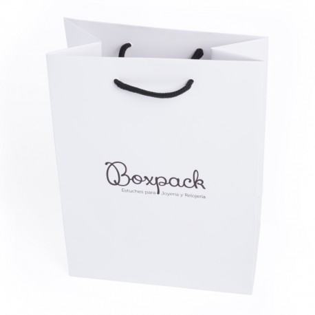 Bolsa banca asa negra de papel mate para joyeria bisuteria y relojeria B-L