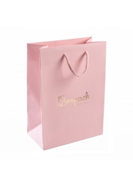 Bolsa rosa cuarzo de papel mate para joyeria bisuteria y relojeria B-L