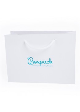 Bolsa blanca asa blanca de papel mate para joyeria bisuteria y relojeria B-LA