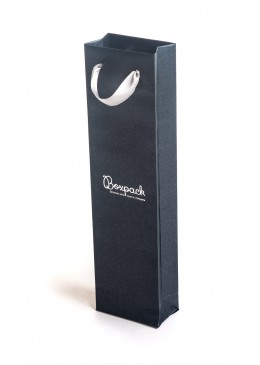 Bolsa gris de papel con asa de cinta de raso para joyeria bisuteria y relojeria BQ-B