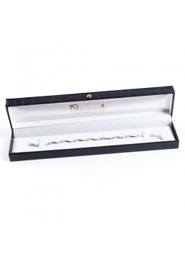 Estuche forrado de polipiel imitacion cocodrilo para pulsera E-1-PE