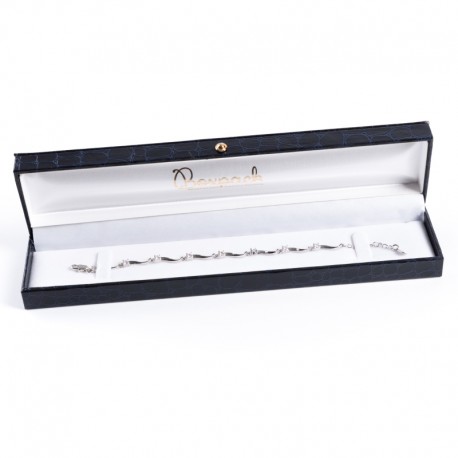 Estuche forrado de polipiel imitacion cocodrilo para pulsera E-1-PE