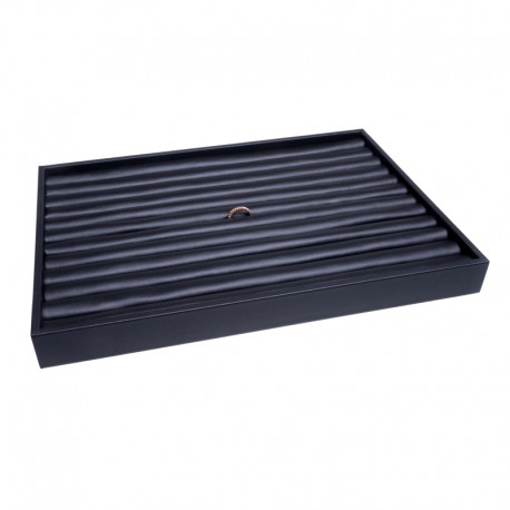 Bandeja para anillos y sortijas negra para joyería, bisutería y joyas 315x225x30 mm BJ-S