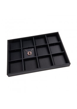 Bandeja de 12 colgantes de joyería, bisutería y joyas color negro 315x225x30 mm BJ-12C