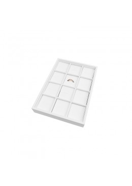 Bandeja para anillos y sortijas blanca para joyería, bisutería y joyas 315x225x30 mm BJP-S