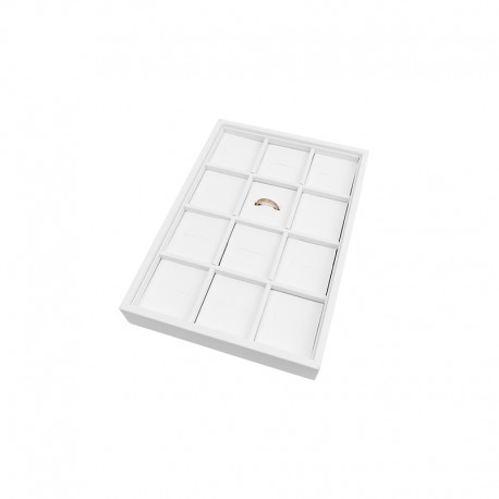 Bandeja para anillos y sortijas blanca para joyería, bisutería y joyas 315x225x30 mm BJP-S Bandeja para anillos y sortijas blanca para joyería, bisutería y joyas 315x225x30 mm BJP-S