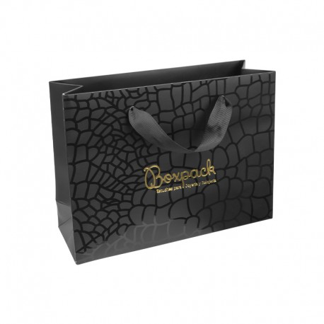 BOLSA DE PAPEL UVI NEGRA 200x150x70 mm. BV-MA 