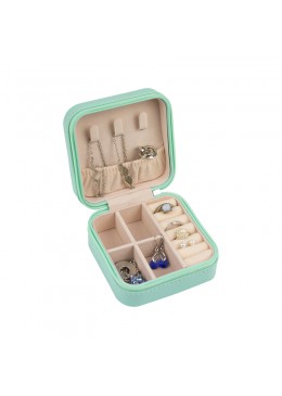 Joyero de viaje aguamarina para joyeria bisuteria joyas 100X100X55 MM JY-1-R